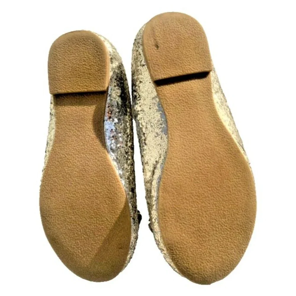 Gymboree Silver Ballet Flats Dress Sparkle Gems Girls Shoes Sz 10 T (Says 11 T)